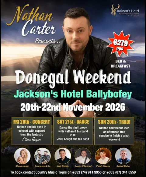 Nathan Carter Donegal Weekend country music event artwork