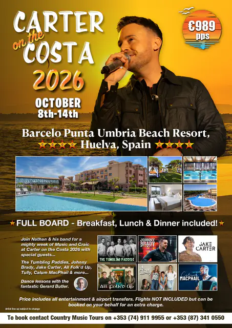 Carter on the Costa country music holiday artwork